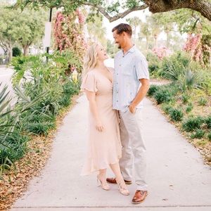 Beautiful cream colored wrap dress! Worn 1 time for engagement photos